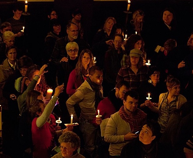 Candlelight vigil in Asheville, N.C. on March 26.